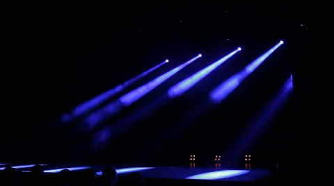 Stage Lights. Blue. Bright Stage Lights Flashing Stock Footage 64561272