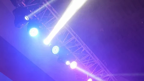 Stage lights changing colors Stock Footage 95779318