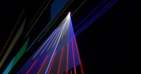 Stage lights colorful laser performance Stock Footage 62321908