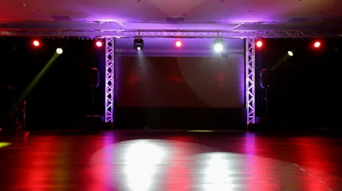 Stage in Lights before concert Stock Footage 34227596