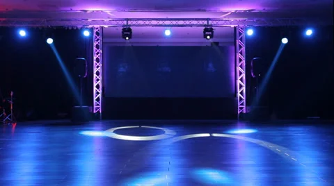 Stage in Lights before concert Stock Footage 34229816