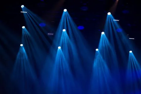Stage lights in the dark Stock Photos