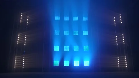 Stage lights flashing at podium. Stock Footage 130469616