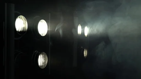 Stage lights , Floodlights shining brightly and turning on and off Vídeo Stock 92863368