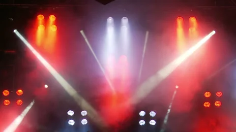 Stage lights with moving lights Stock Footage 31994221