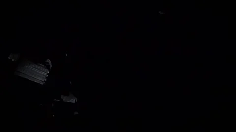 Stage lights in professional TV studio turning on with camera Stock Footage 58140328