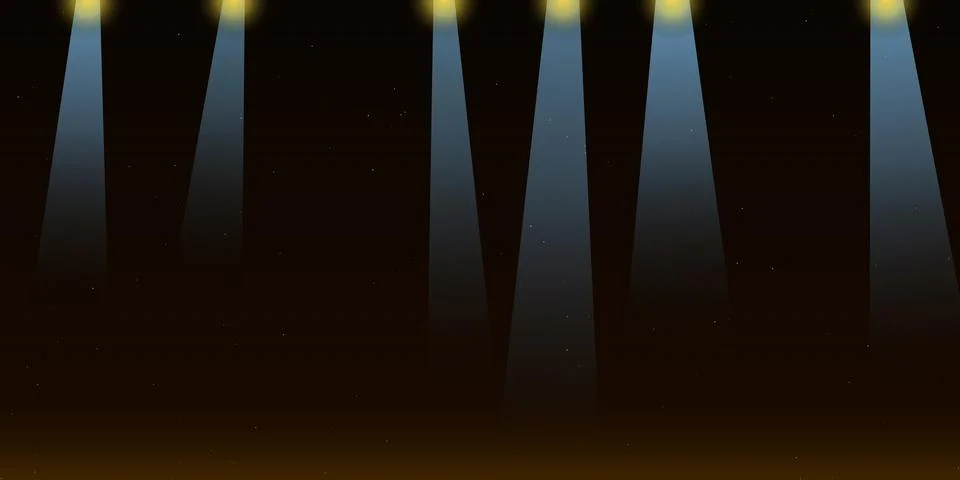 Stage lights shining on dark background Stock Illustration