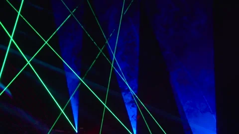 Stage Lights For Show . Bright Laser And Led Lighting Equipment Stock Footage 152353136