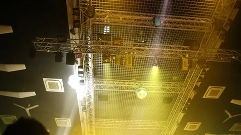 Stage lights. Soffits. Concert light. Vídeo Stock 97227891