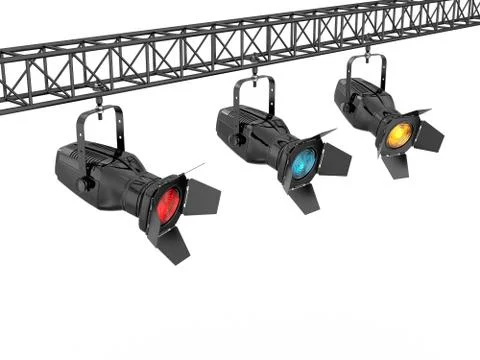 Stage lights on white isolated background Stock Illustration
