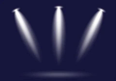 Stage lights white spotlight beams Stock Illustration