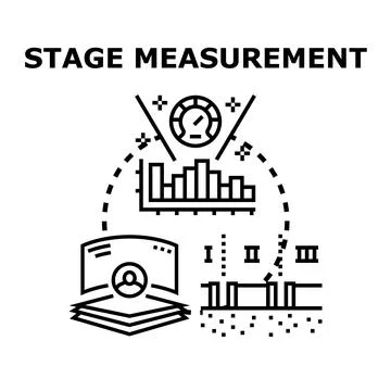 Stage measurement concept vector illustration analyzing project progress Stock Illustration