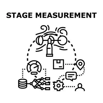 Stage measurement process analyzing data performance 스톡 일러스트