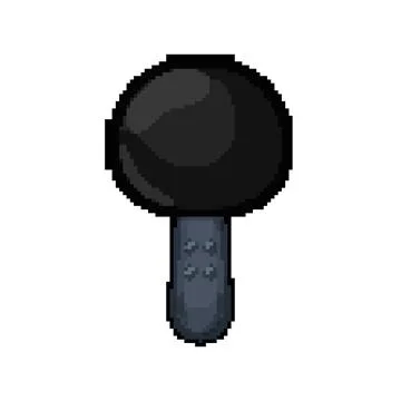Stage mic microphone music pixel art vector illustration Stock Illustration