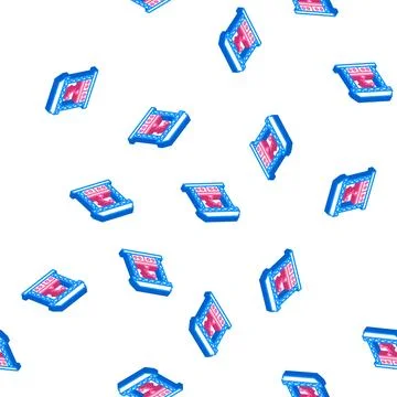 Stage with microphone isometric icon seamless pattern Stock Illustration