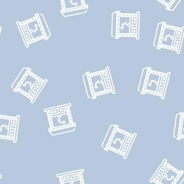 Stage with microphone line vector seamless pattern 스톡 일러스트