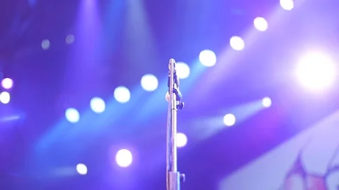 Stage Microphone Slow Motion V1 Stock Footage