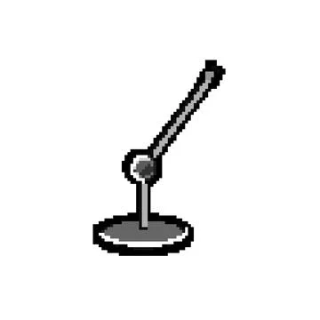 Stage microphone stand pixel art vector illustration Stock Illustration