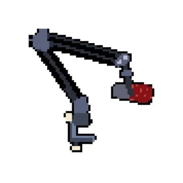 Stage microphone stand pixel art vector illustration Illustrazione stock