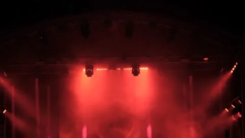 Stage Multi Colored Lighting, Light Show at the Concert, Lighting Effects Stock Footage 155551532