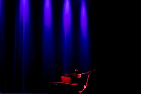 Stage with musical instruments. Stock Photos