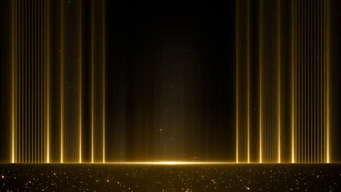Stage Particles Gold Awards Trailer Titles Cinematic Openers Background Loop Stock Footage 325037673