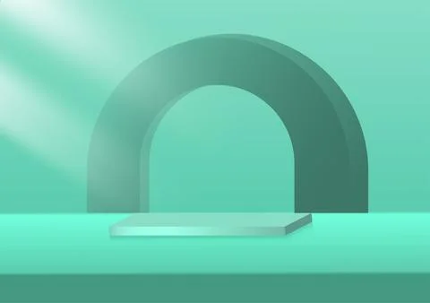 Stage  on pedestal display beige studio Stock Illustration