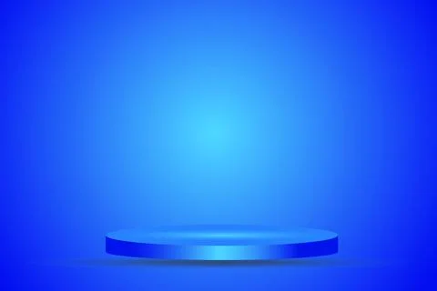 Stage Podium in abstract blue composition, 3D render Stock Illustration