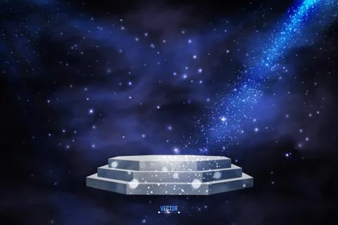 Stage podium with lighting, Stock Illustration