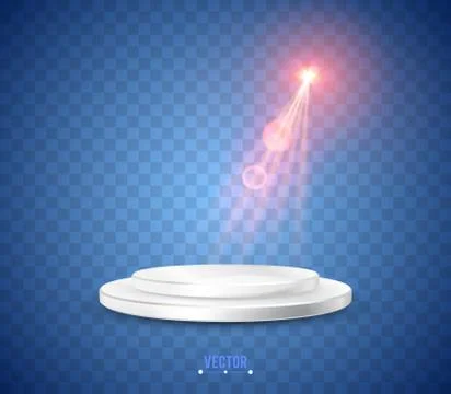 Stage podium with lighting, Stock Illustration