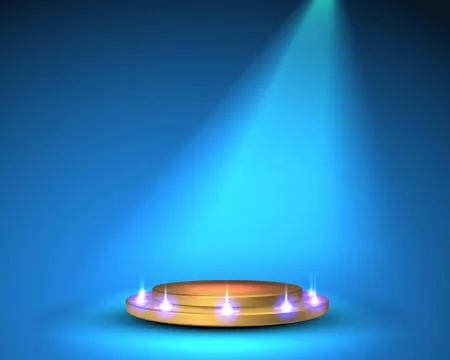 Stage podium with lighting, Stock Illustration