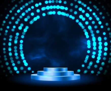 Stage podium with lighting, Stock Illustration