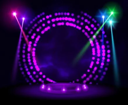 Stage podium with lighting, Stock Illustration