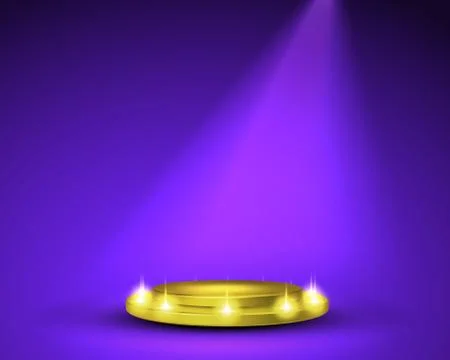 Stage podium with lighting, Stock Illustration