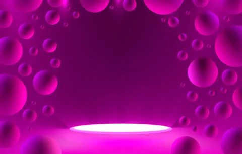 Stage podium with lighting, Stage Podium Scene with for Award Ceremony on color Stock Illustration