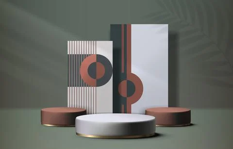 Stage podium with lighting, Stage Podium Scene with for Award, Decor element Stock Illustration