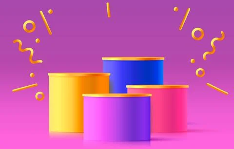 Stage podium with lighting, Stage Podium Scene with for Award, Decor element Stock Illustration