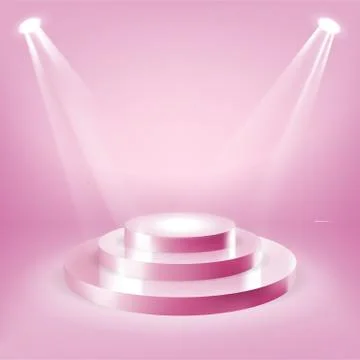 Stage podium vector pink spotlight illumination Illustrazione stock