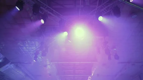 Stage with professional purple light Stock Footage 171585719