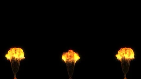 Stage pyrotechnics flames shooting up from the bottom Illustrazione stock