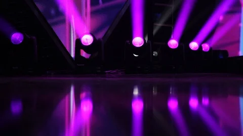 Stage Ray Of Light In Concert Hall. Stock Footage 127465645