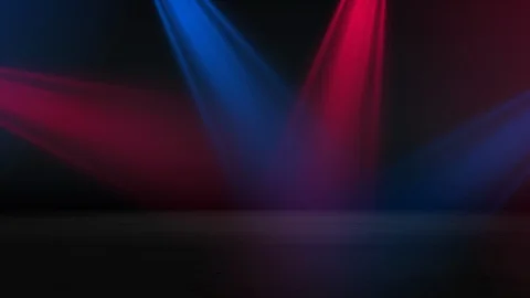 Stage with red and blue spot lights Stock Footage 124664429