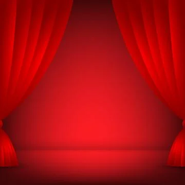 Stage, Red background vector illustration Illustrazione stock