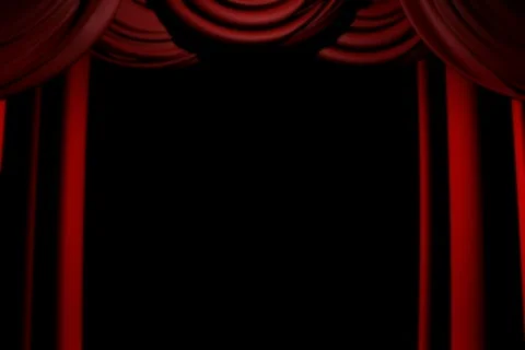 Stage Red Curtains Close Stock Footage 335506