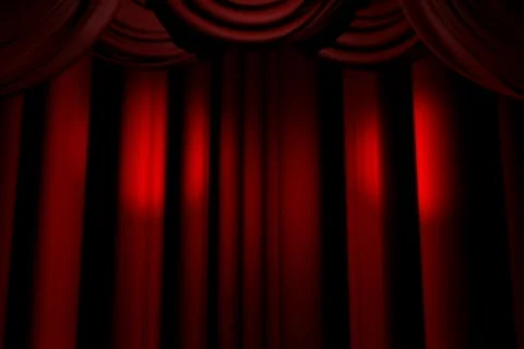 Stage Red Curtains Lights Stock Footage 343733