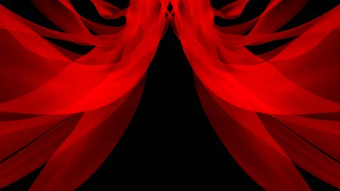 Stage red silk elements Stock Footage 95678474