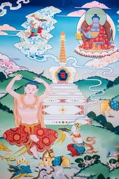 The stage of renunciation and dedication of one's life to the search for Trut Stock Illustration