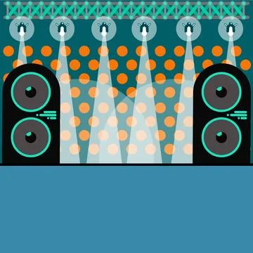 Stage at rock concert Stock Illustration
