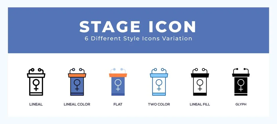 Stage set of vector icon. For web. and mobile app Stock Illustration