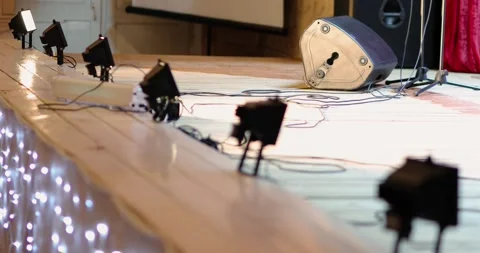 stage setup before a live performance sh... | Stock Video | Pond5